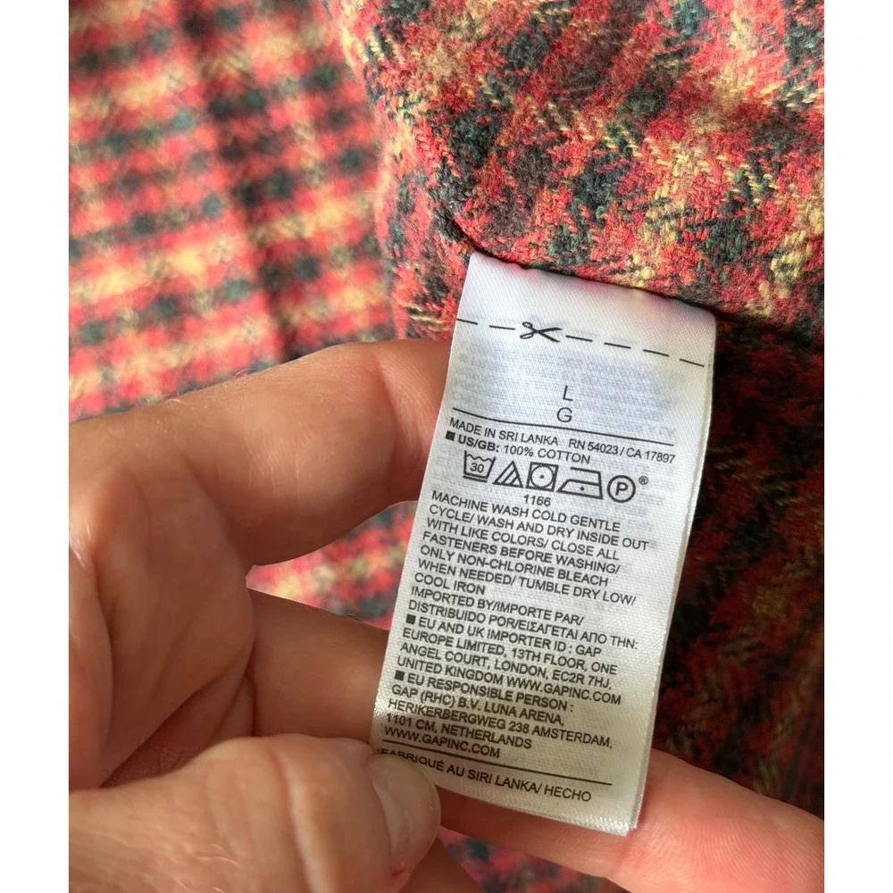 Banana Republic Mens Shirt Overshirt NEW RELAXED FIT FLANNEL Plaid Red Large